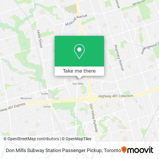 Don Mills Subway Station Passenger Pickup map