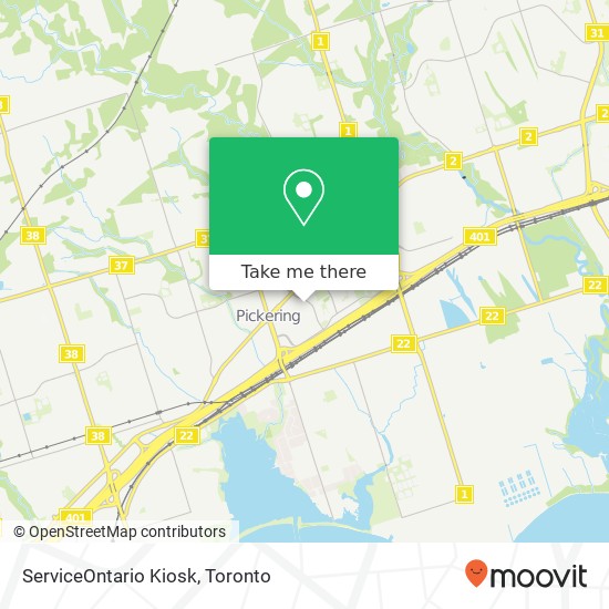 ServiceOntario Kiosk map