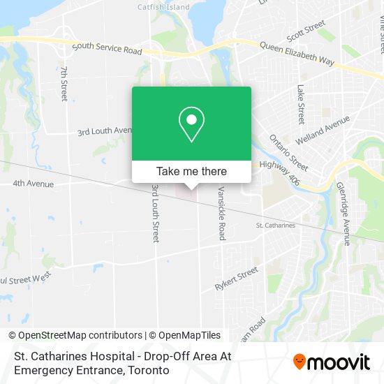 St. Catharines Hospital - Drop-Off Area At Emergency Entrance map