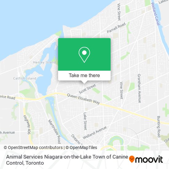 Animal Services Niagara-on-the-Lake Town of Canine Control map