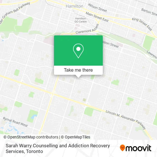 Sarah Warry Counselling and Addiction Recovery Services map