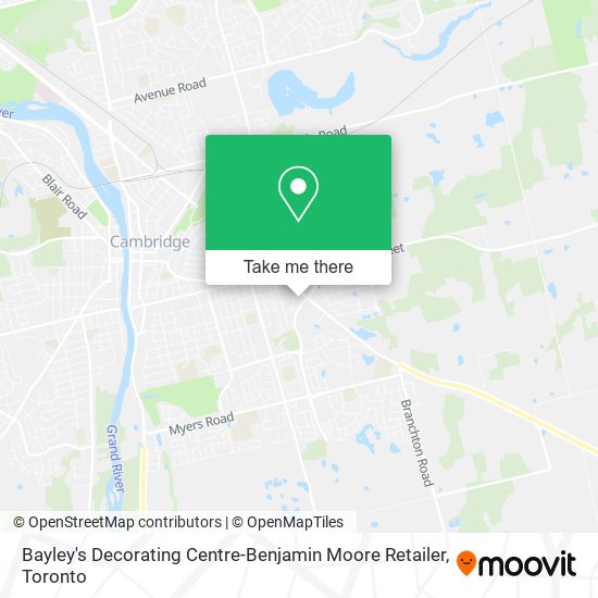 Bayley's Decorating Centre-Benjamin Moore Retailer map
