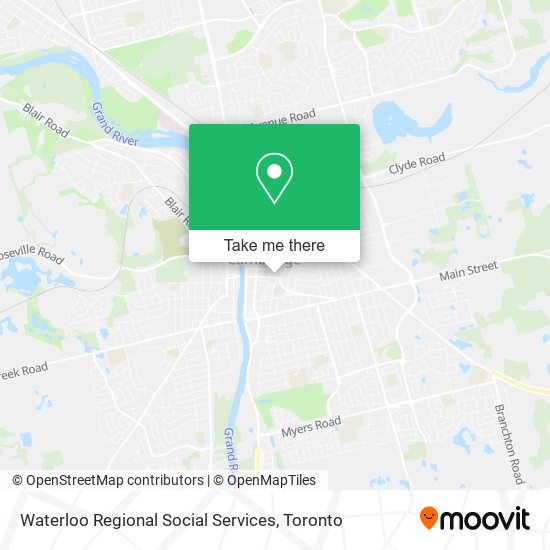 Waterloo Regional Social Services map