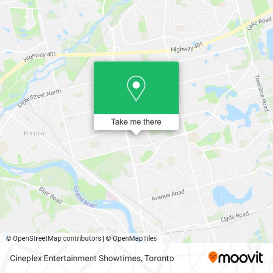 Cineplex Entertainment Showtimes map