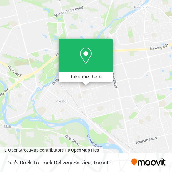 Dan's Dock To Dock Delivery Service map