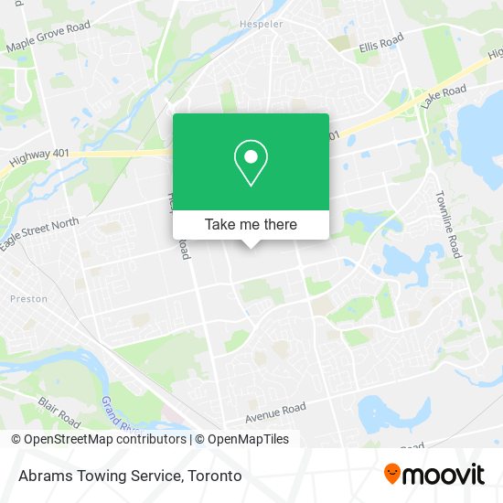 Abrams Towing Service map