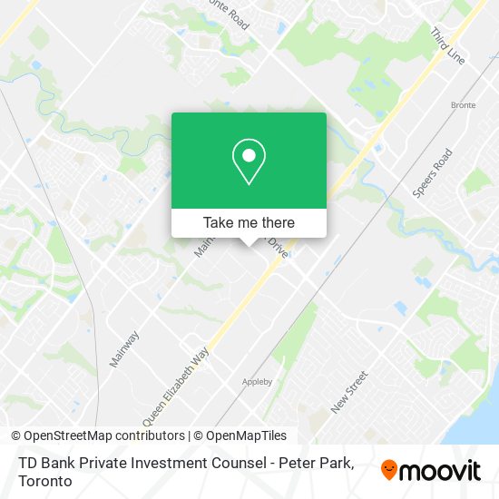 TD Bank Private Investment Counsel - Peter Park map