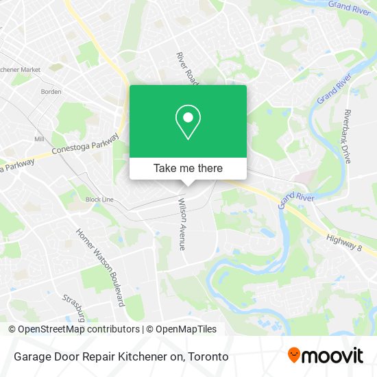 Garage Door Repair Kitchener on map