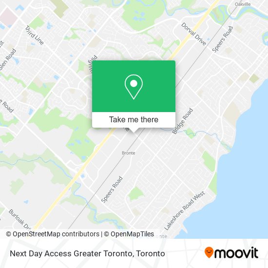 Next Day Access Greater Toronto map