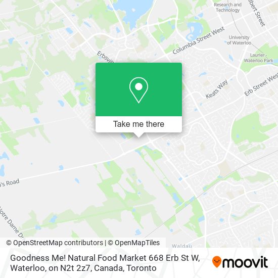 Goodness Me! Natural Food Market 668 Erb St W, Waterloo, on N2t 2z7, Canada map
