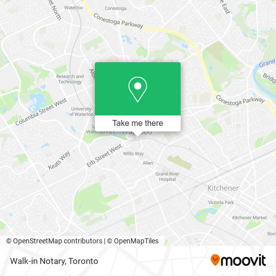 Walk-in Notary map