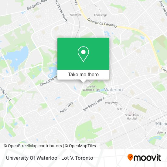 University Of Waterloo - Lot V map