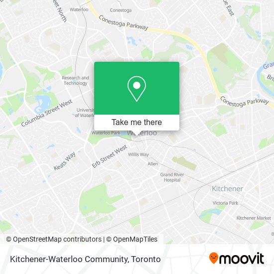 Kitchener-Waterloo Community map