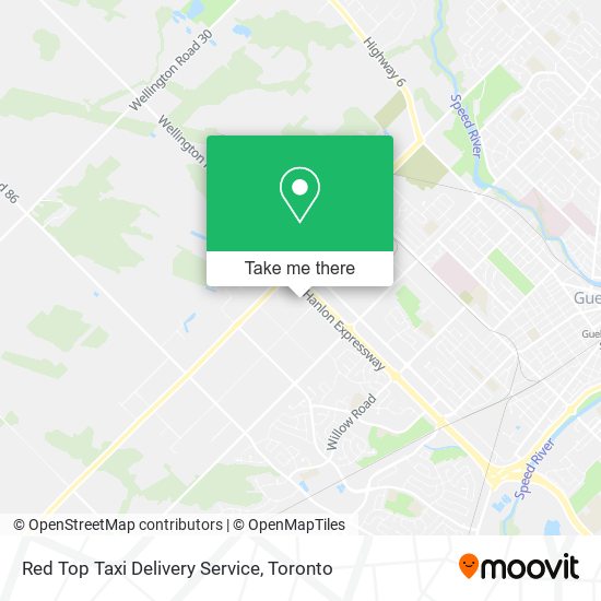 Red Top Taxi Delivery Service map