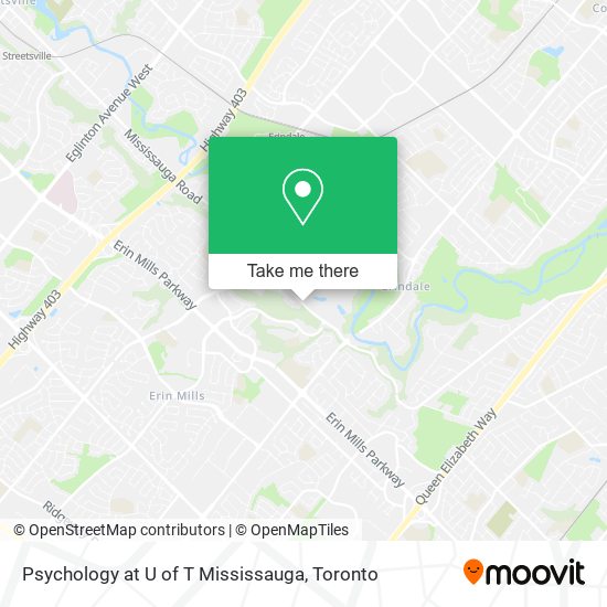 Psychology at U of T Mississauga map