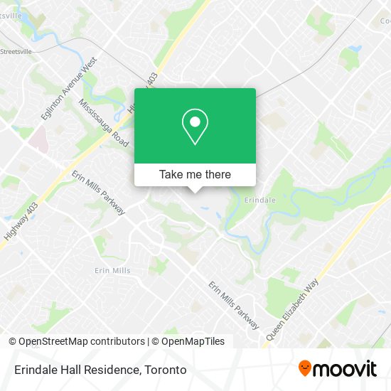 Erindale Hall Residence map