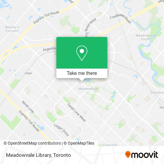 Meadowvale Library map