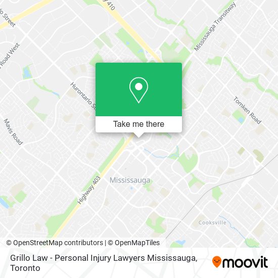 Grillo Law - Personal Injury Lawyers Mississauga map