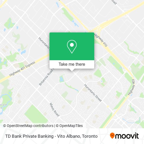 TD Bank Private Banking - Vito Albano map