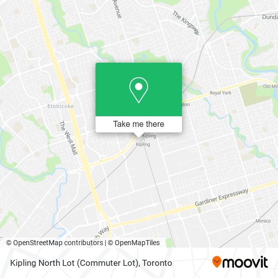Kipling North Lot (Commuter Lot) map