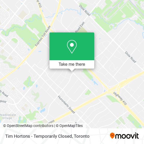 Tim Hortons - Temporarily Closed map