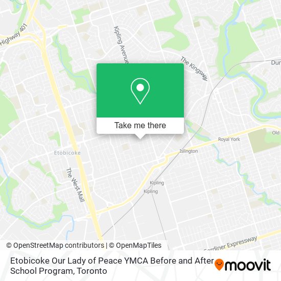 Etobicoke Our Lady of Peace YMCA Before and After School Program map