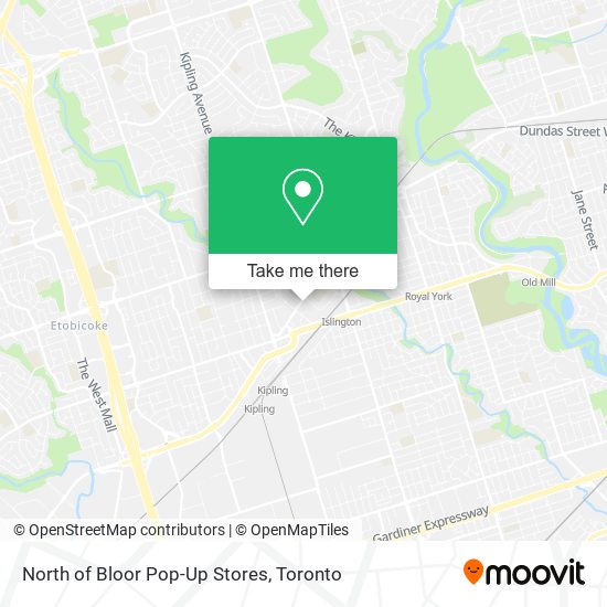 North of Bloor Pop-Up Stores map