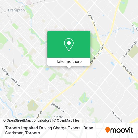 Toronto Impaired Driving Charge Expert - Brian Starkman map
