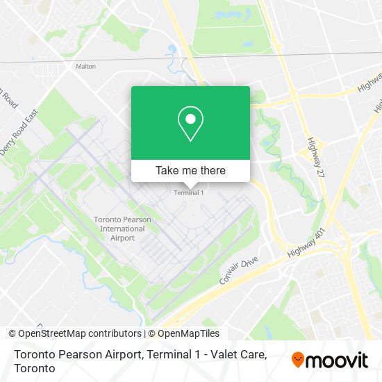 Toronto Pearson Airport, Terminal 1 - Valet Care map