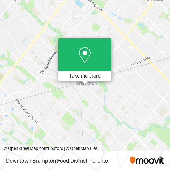 Downtown Brampton Food District map