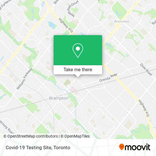 Covid-19 Testing Site map