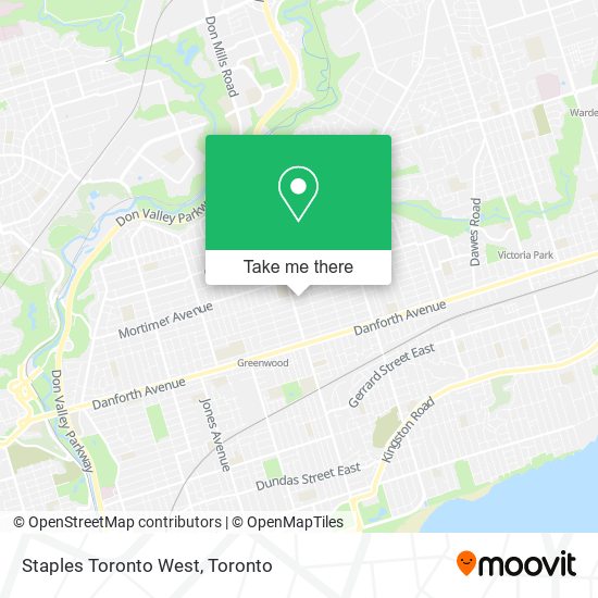 Staples Toronto West map