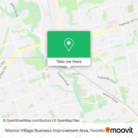 Weston Village Business Improvement Area map