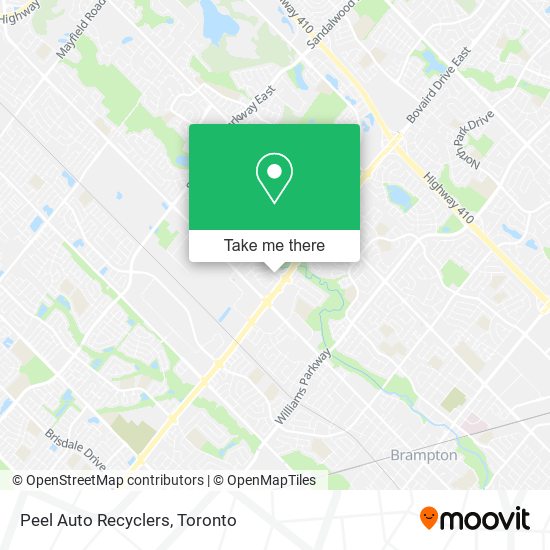 Peel Auto Recyclers map