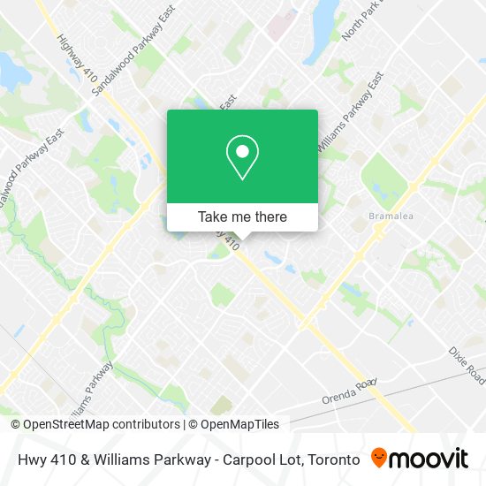 Hwy 410 & Williams Parkway - Carpool Lot map