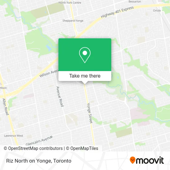 Riz North on Yonge map