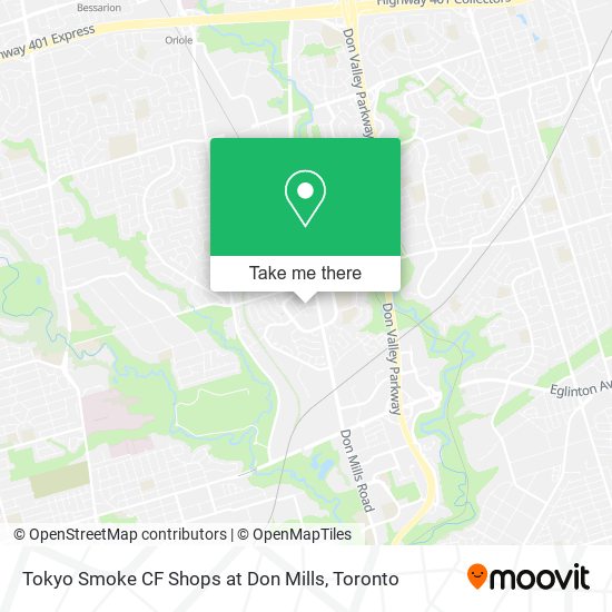 Tokyo Smoke CF Shops at Don Mills map