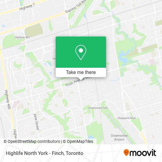 Highlife North York - Finch map