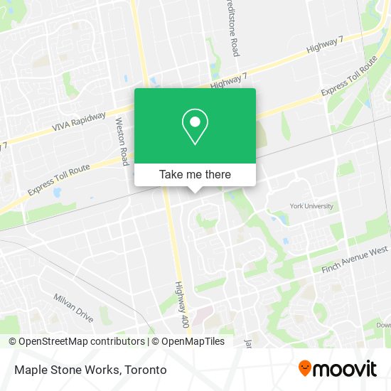 How to get to Maple Stone Works in Vaughan by Bus or Subway