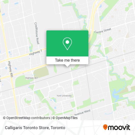 Calligaris Toronto Store map