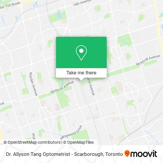 Dr. Allyson Tang Optometrist - Scarborough map