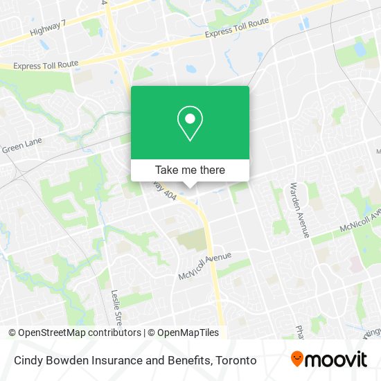 Cindy Bowden Insurance and Benefits map