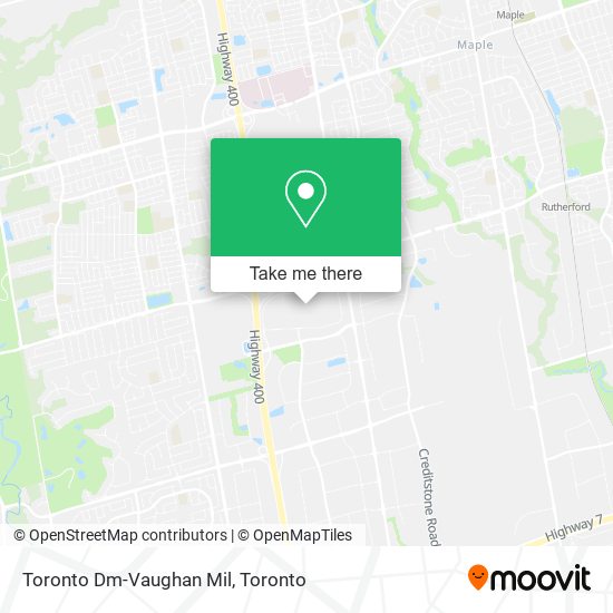 Toronto Dm-Vaughan Mil map