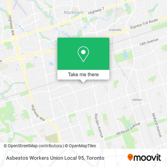 Asbestos Workers Union Local 95 map