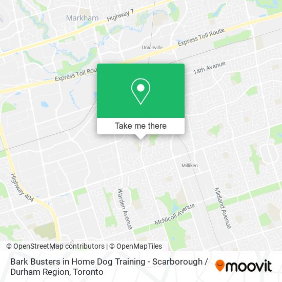 Bark Busters in Home Dog Training - Scarborough / Durham Region map