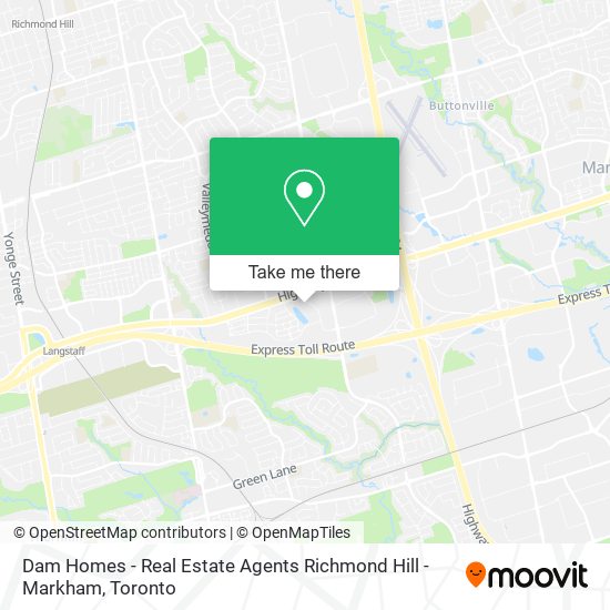 Dam Homes - Real Estate Agents Richmond Hill - Markham map