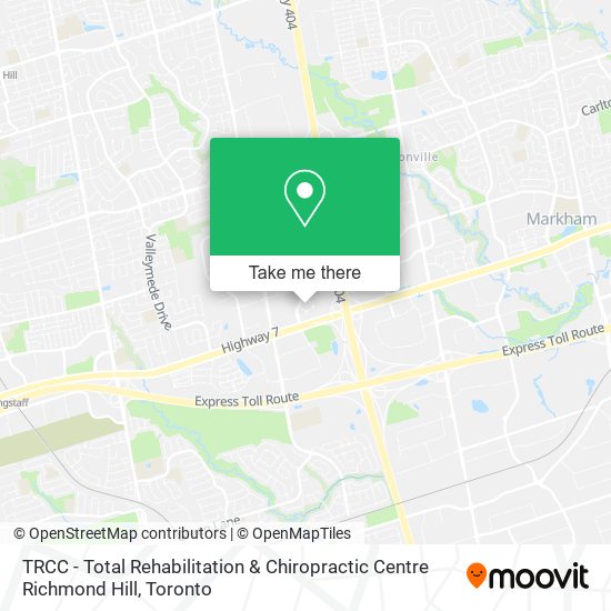 TRCC - Total Rehabilitation & Chiropractic Centre Richmond Hill map