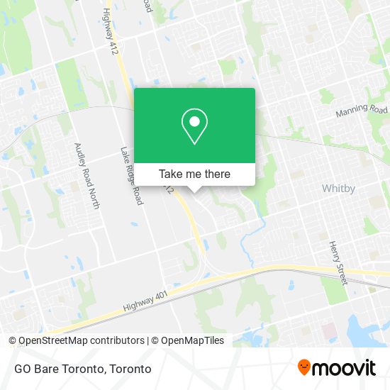 GO Bare Toronto map