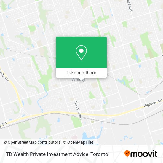 TD Wealth Private Investment Advice map