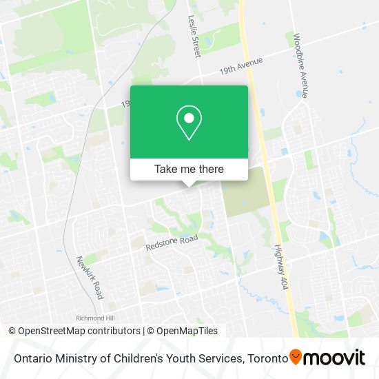 Ontario Ministry of Children's Youth Services map